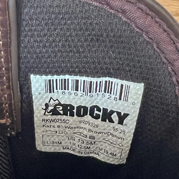 Boys size 13.5 ROCKY cowboy boots - Picture 7 of 7